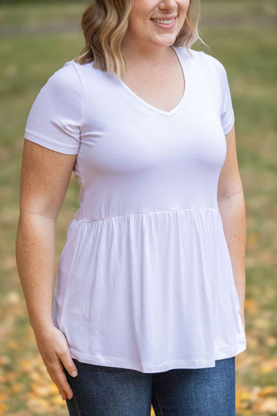 IN STOCK Sarah Ruffle Short Sleeve - White