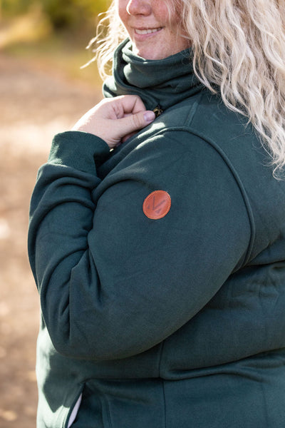 IN STOCK Quinn ZipUp Cowl - Evergreen FINAL SALE