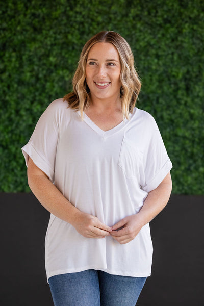 IN STOCK Sierra Pocket Top - White FINAL SALE