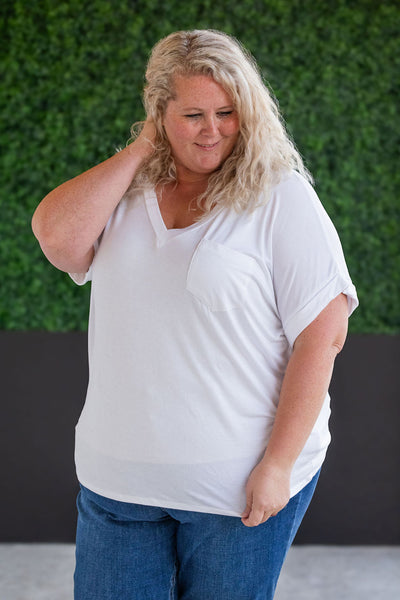 IN STOCK Sierra Pocket Top - White FINAL SALE
