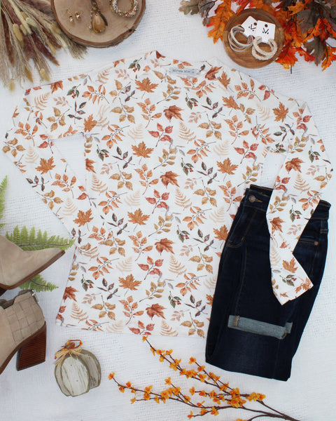 IN STOCK Blair Long Sleeve Top - Harvest Leaves