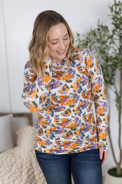 IN STOCK Blair Long Sleeve Top - Autumn Purple Abstract FINAL SALE