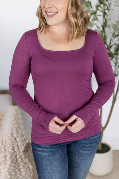 IN STOCK Alyssa Long Sleeve Top - Mulberry FINAL SALE