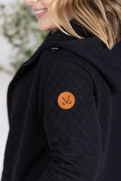 IN STOCK Kyla Zipper Snap Jacket - Black