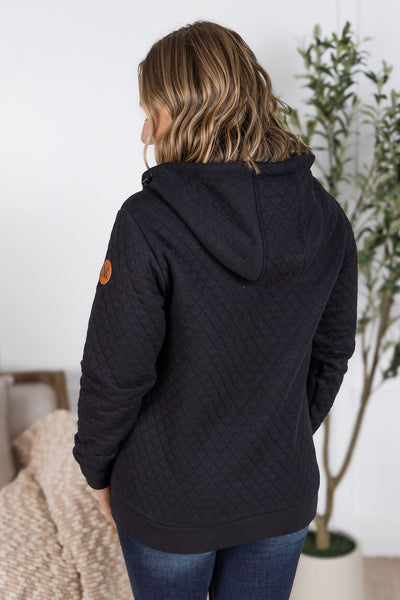 IN STOCK Kyla Zipper Snap Jacket - Black