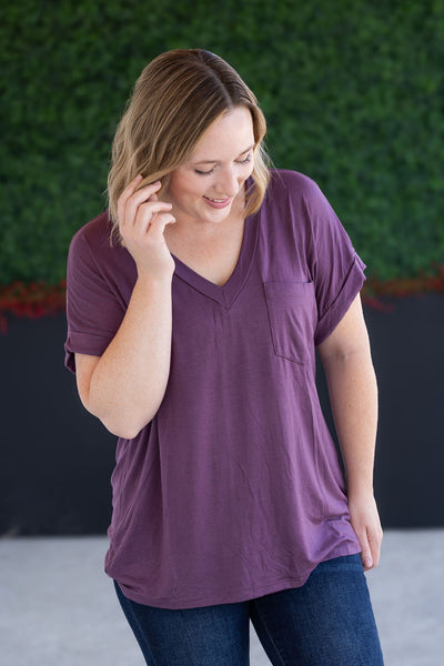IN STOCK Sierra Pocket Top - Plum FINAL SALE