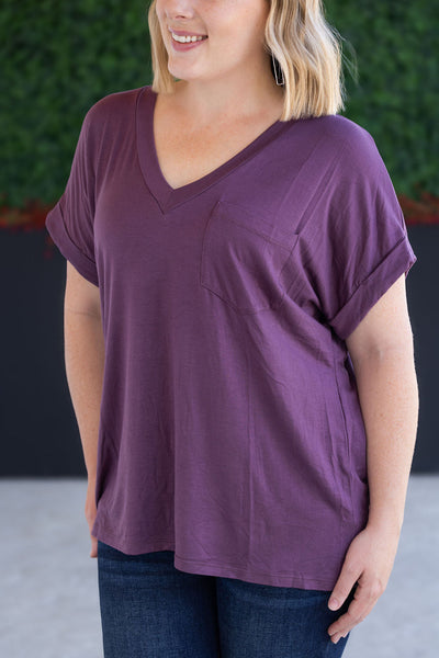 IN STOCK Sierra Pocket Top - Plum FINAL SALE