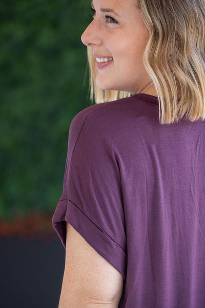 IN STOCK Sierra Pocket Top - Plum FINAL SALE