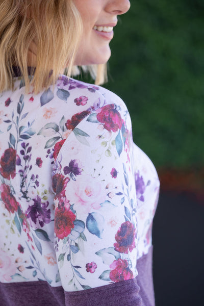 IN STOCK Natalie Pullover - Burgundy Bloom and Plum FINAL SALE