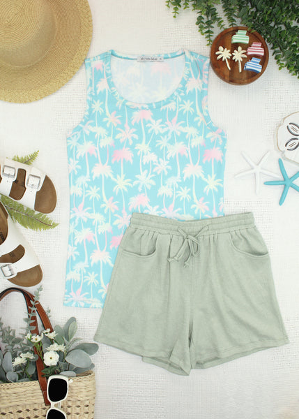 IN STOCK Ava Tank - Aqua Palm