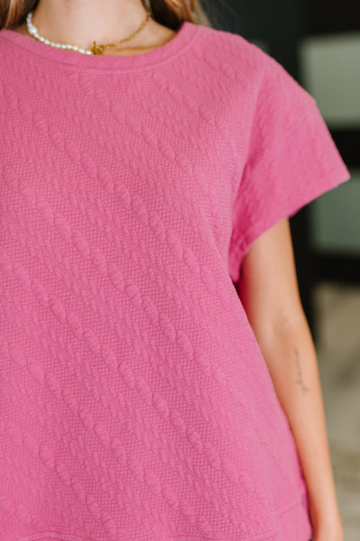 Can't Quit You Drop Shoulder Top in Magenta