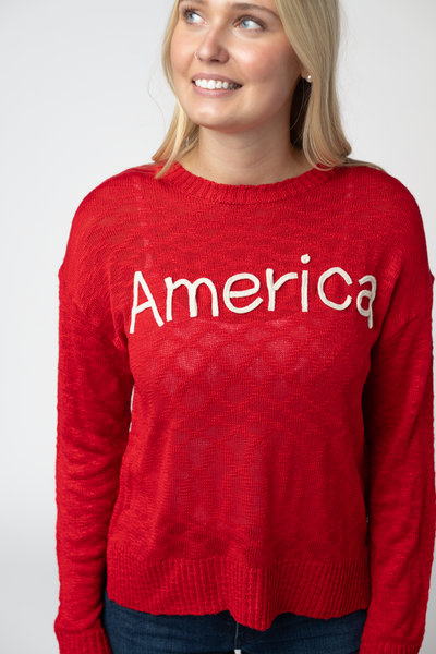 IN STOCK America Red Top