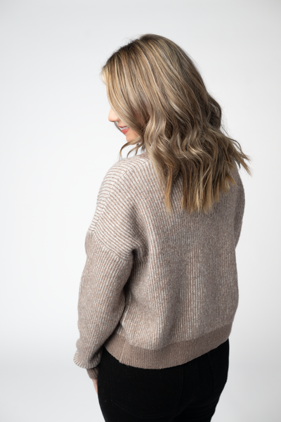 IN STOCK Josie Cozy Crew Sweater - Mocha FINAL SALE