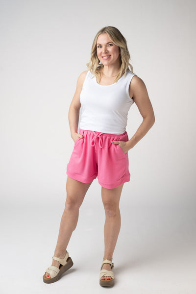 IN STOCK Weslie Waffle Shorts - Pink