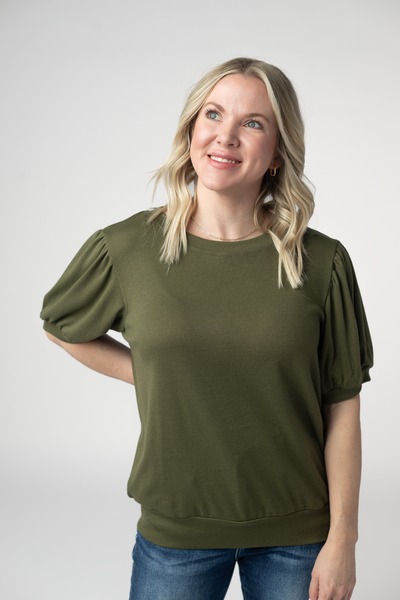IN STOCK Katie Cozy Top - Olive FINAL SALE
