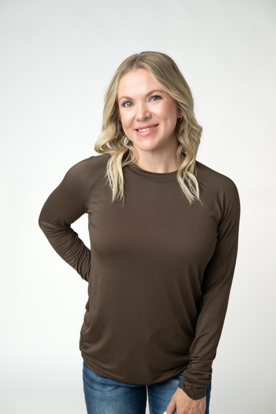 IN STOCK Blair Long Sleeve Top - Brown