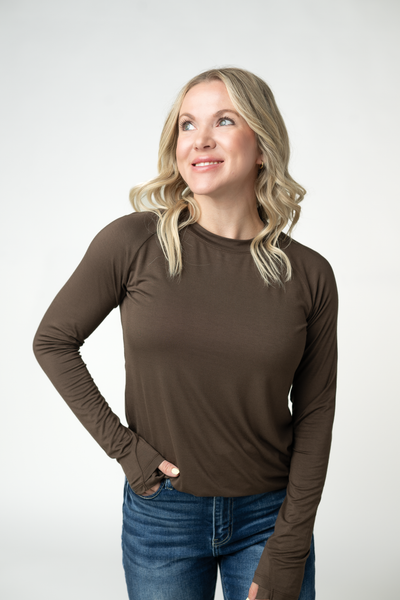 IN STOCK Blair Long Sleeve Top - Brown