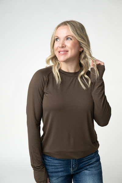 IN STOCK Blair Long Sleeve Top - Brown