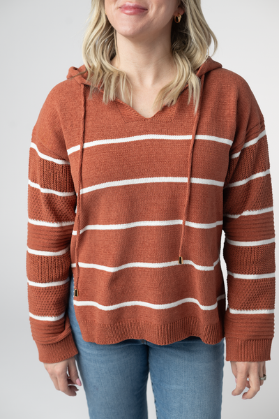 IN STOCK Maddie Striped Hoodie - Pumpkin Spice FINAL SALE