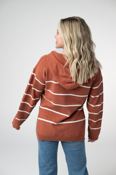 IN STOCK Maddie Striped Hoodie - Pumpkin Spice FINAL SALE