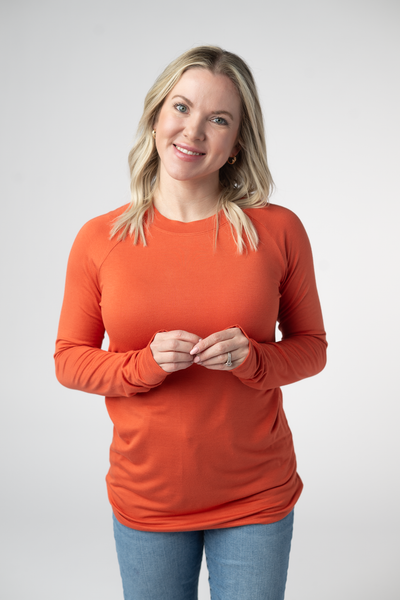 IN STOCK Blair Long Sleeve Top - Pumpkin