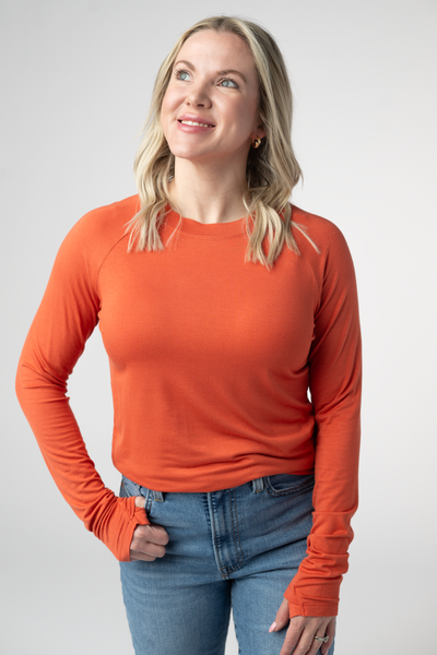 IN STOCK Blair Long Sleeve Top - Pumpkin