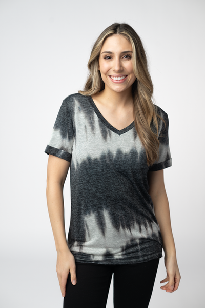 IN STOCK Sophie Top - Ombre Micro Stripes Midnight and White FINAL SALE