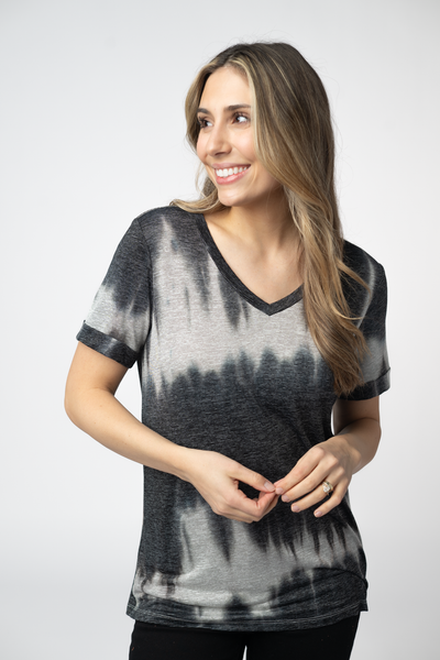 IN STOCK Sophie Top - Ombre Micro Stripes Midnight and White FINAL SALE