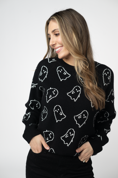 IN STOCK Ghost Pullover Sweater - Midnight Ghosts FINAL SALE