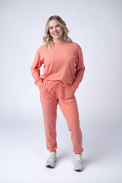 IN STOCK Corrine Ribbed Pullover Top - Coral FINAL SALE