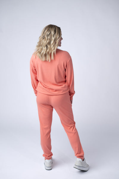 IN STOCK Corrine Ribbed Pullover Top - Coral FINAL SALE