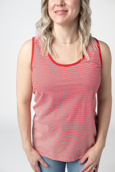 IN STOCK Micro Striped Tank - Red FINAL SALE