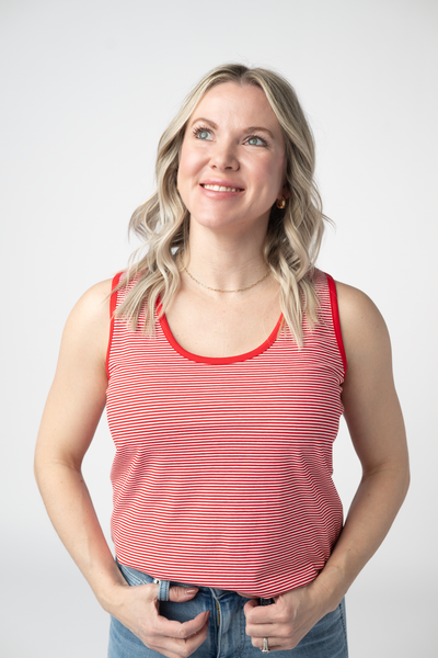 IN STOCK Micro Striped Tank - Red FINAL SALE