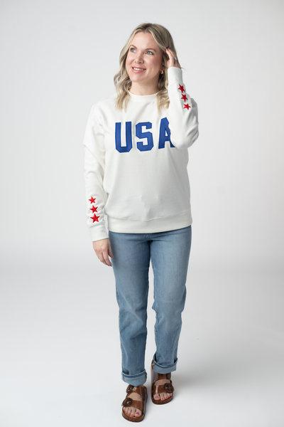 IN STOCK USA Pullover - White FINAL SALE