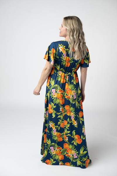 IN STOCK Harley High-Low Dress - Navy Citrus FINAL SALE