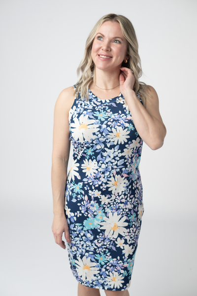 IN STOCK Mariah Ribbed Dress - Daisy Blues FINAL SALE