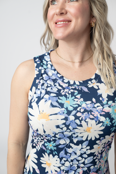 IN STOCK Mariah Ribbed Dress - Daisy Blues FINAL SALE