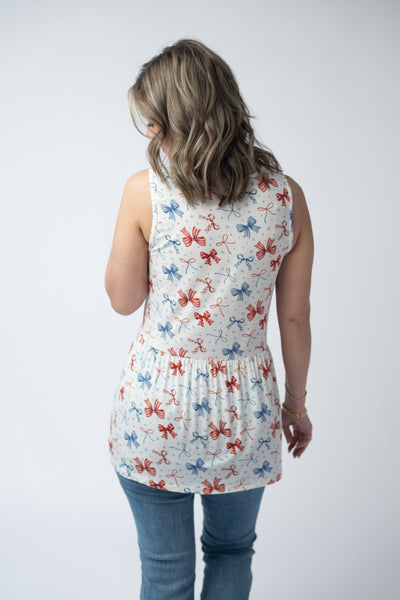 IN STOCK Renee Ruffle Tank Top - American Bows FINAL SALE