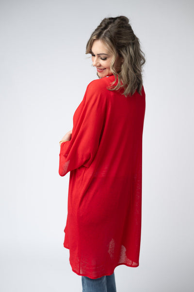 IN STOCK Ellie Cover-Up Kimono - Red FINAL SALE