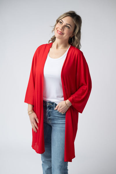 IN STOCK Ellie Cover-Up Kimono - Red FINAL SALE