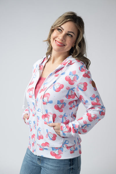 IN STOCK Fullzip Hoodie - Patriotic Cherries FINAL SALE