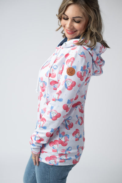 IN STOCK Hailey Pullover Hoodie - Patriotic Cherries FINAL SALE