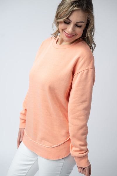 IN STOCK Vintage Wash Pullover - Spring Peach