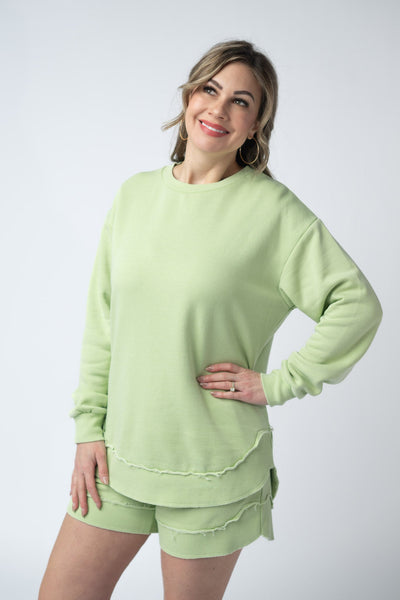 IN STOCK French Terry Stevie Shorts - Spring Leaf FINAL SALE