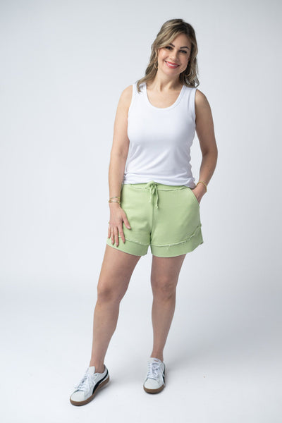 IN STOCK French Terry Stevie Shorts - Spring Leaf FINAL SALE