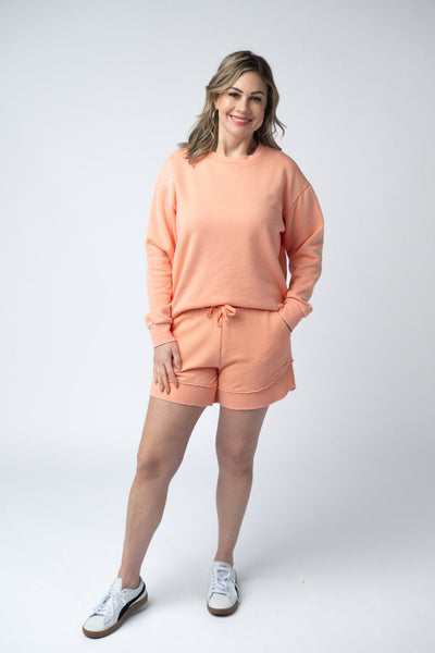 IN STOCK French Terry Stevie Shorts - Spring Peach FINAL SALE