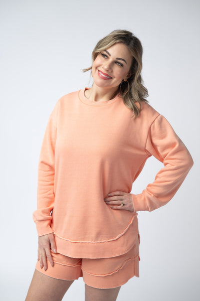 IN STOCK Vintage Wash Pullover - Spring Peach