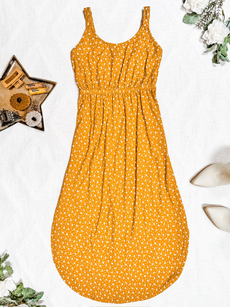 IN STOCK Reagan Ribbed Midi Dress - Pumpkin Floral FINAL SALE