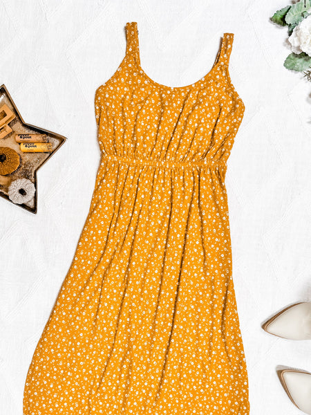 IN STOCK Reagan Ribbed Midi Dress - Pumpkin Floral FINAL SALE