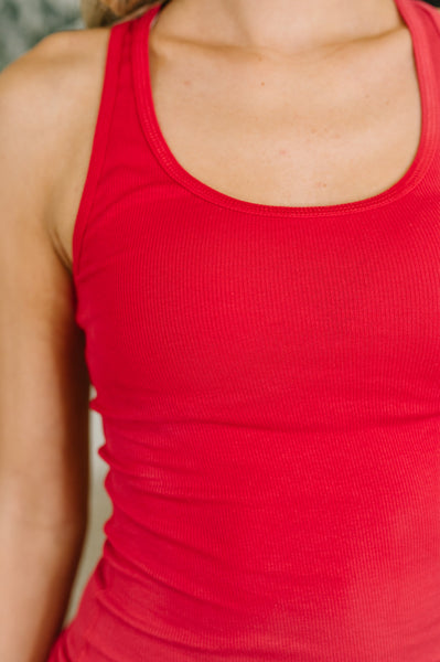 Keeping it Cool Scoop Neck Tank in Ruby
